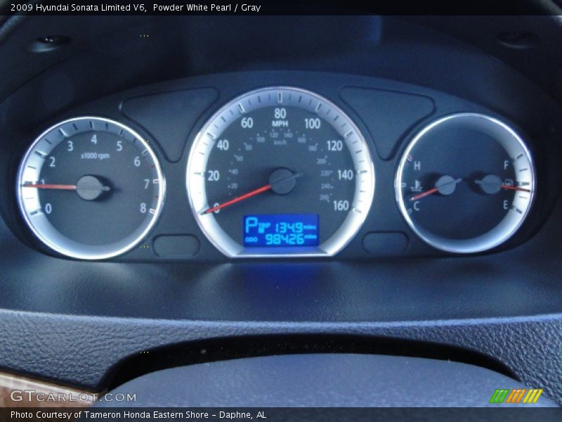 Powder White Pearl / Gray 2009 Hyundai Sonata Limited V6