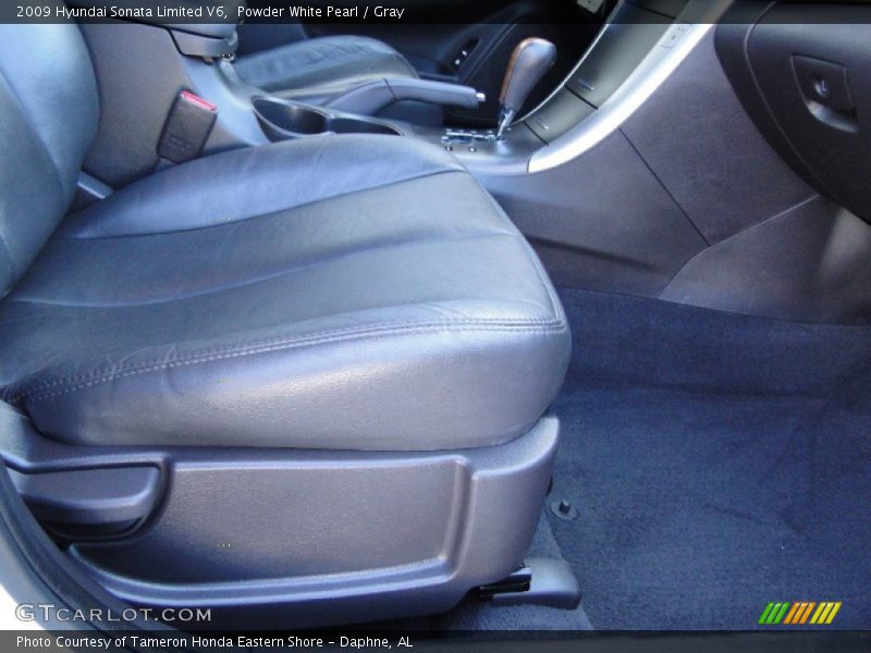 Powder White Pearl / Gray 2009 Hyundai Sonata Limited V6