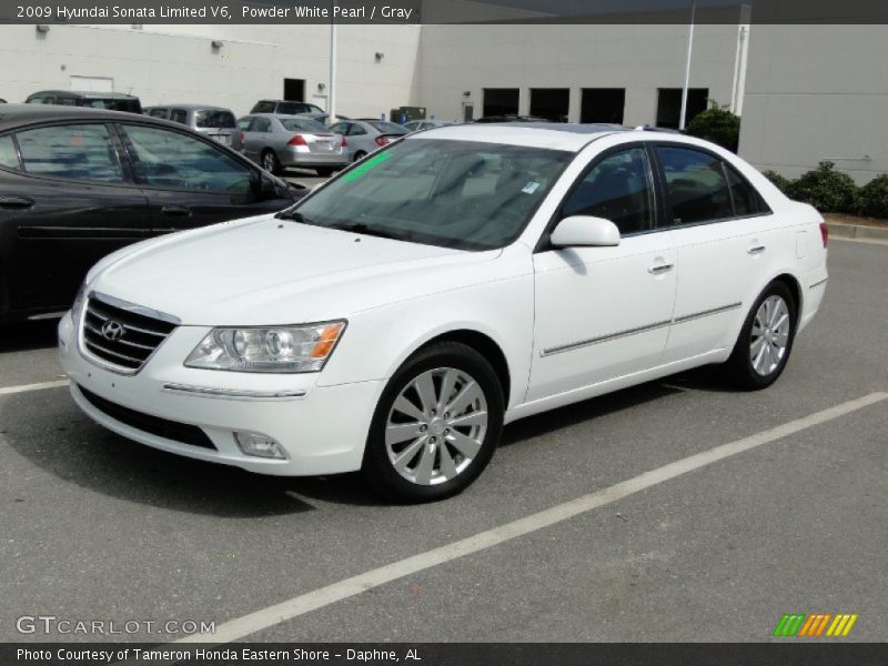 Powder White Pearl / Gray 2009 Hyundai Sonata Limited V6