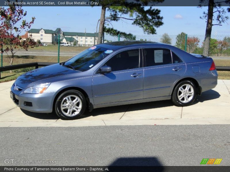 Cool Blue Metallic / Gray 2007 Honda Accord SE Sedan