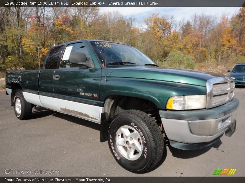 Emerald Green Pearl / Gray 1998 Dodge Ram 1500 Laramie SLT Extended Cab 4x4