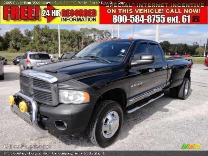 Black / Dark Slate Gray 2005 Dodge Ram 3500 Laramie Quad Cab 4x4 Dually