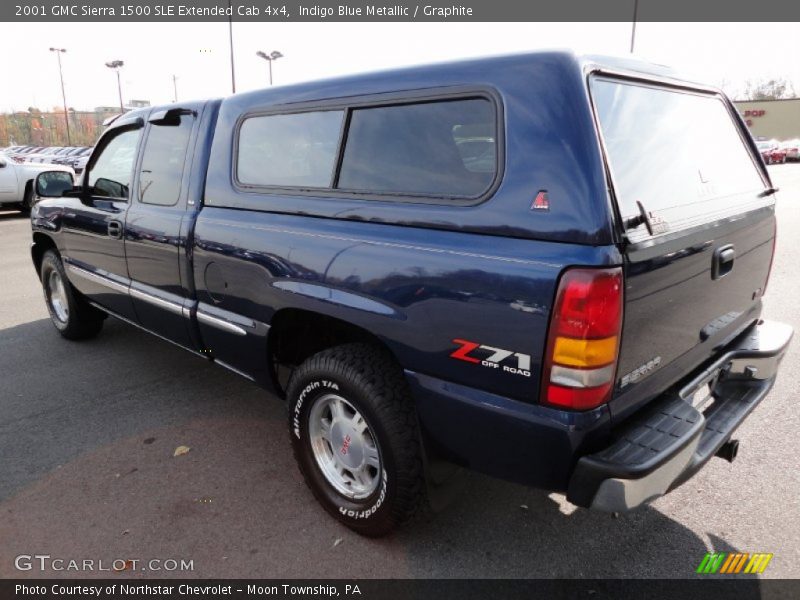 Indigo Blue Metallic / Graphite 2001 GMC Sierra 1500 SLE Extended Cab 4x4