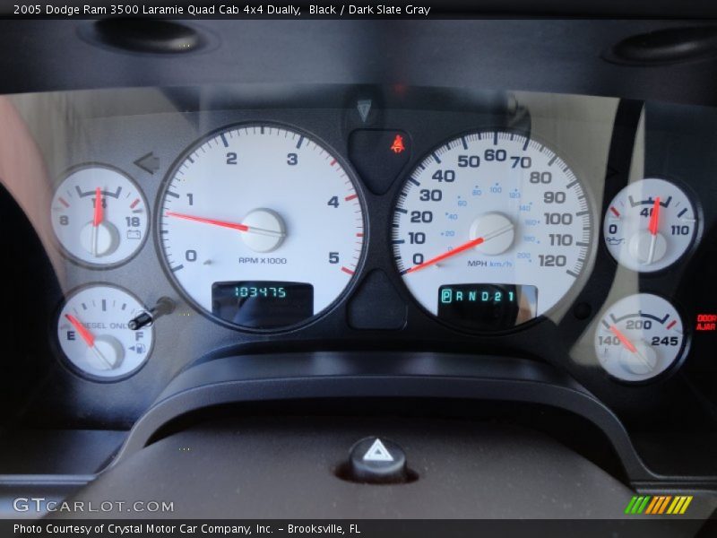Black / Dark Slate Gray 2005 Dodge Ram 3500 Laramie Quad Cab 4x4 Dually