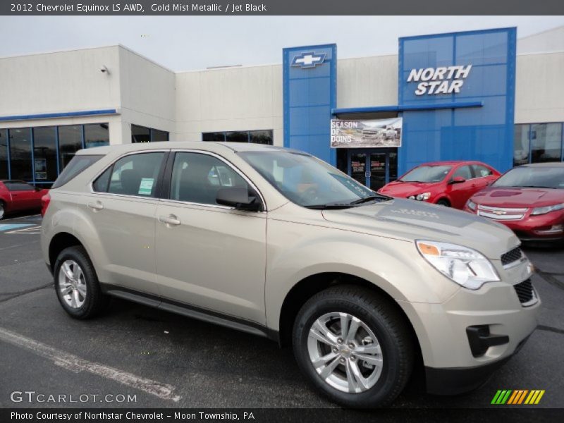 Gold Mist Metallic / Jet Black 2012 Chevrolet Equinox LS AWD