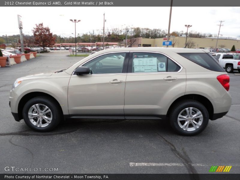 Gold Mist Metallic / Jet Black 2012 Chevrolet Equinox LS AWD