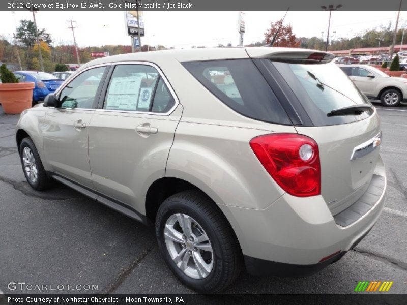 Gold Mist Metallic / Jet Black 2012 Chevrolet Equinox LS AWD