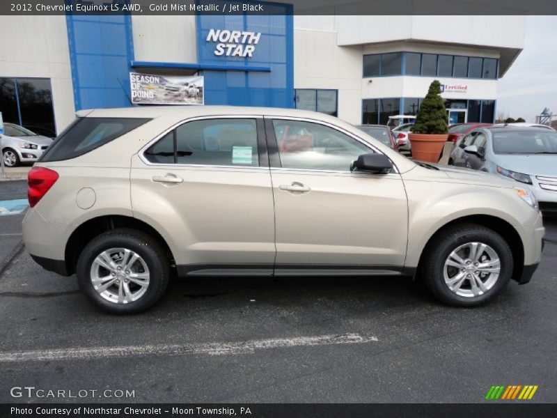 Gold Mist Metallic / Jet Black 2012 Chevrolet Equinox LS AWD