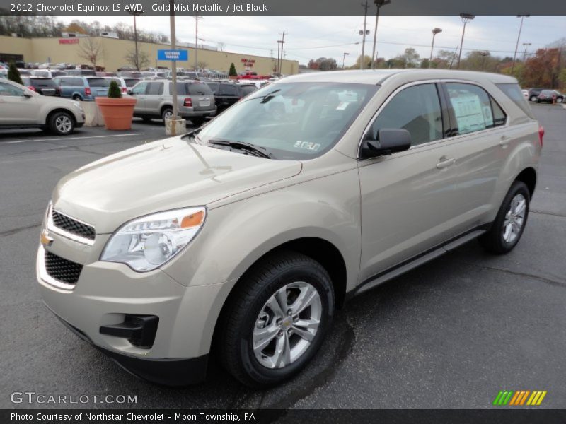 Gold Mist Metallic / Jet Black 2012 Chevrolet Equinox LS AWD