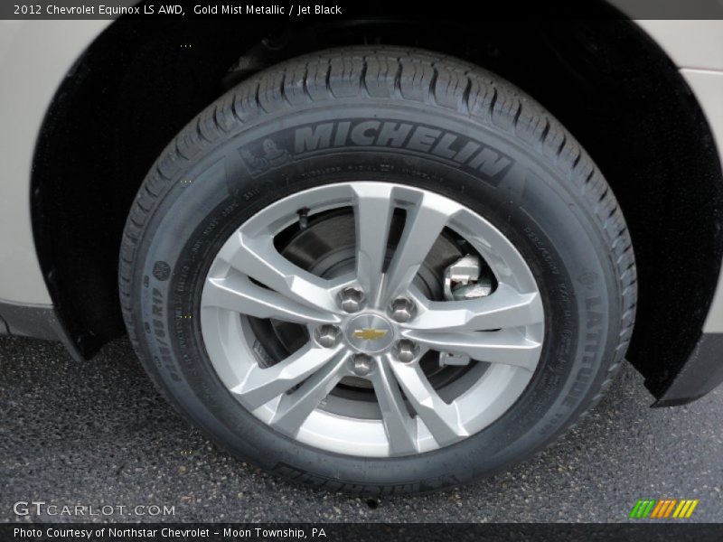 Gold Mist Metallic / Jet Black 2012 Chevrolet Equinox LS AWD