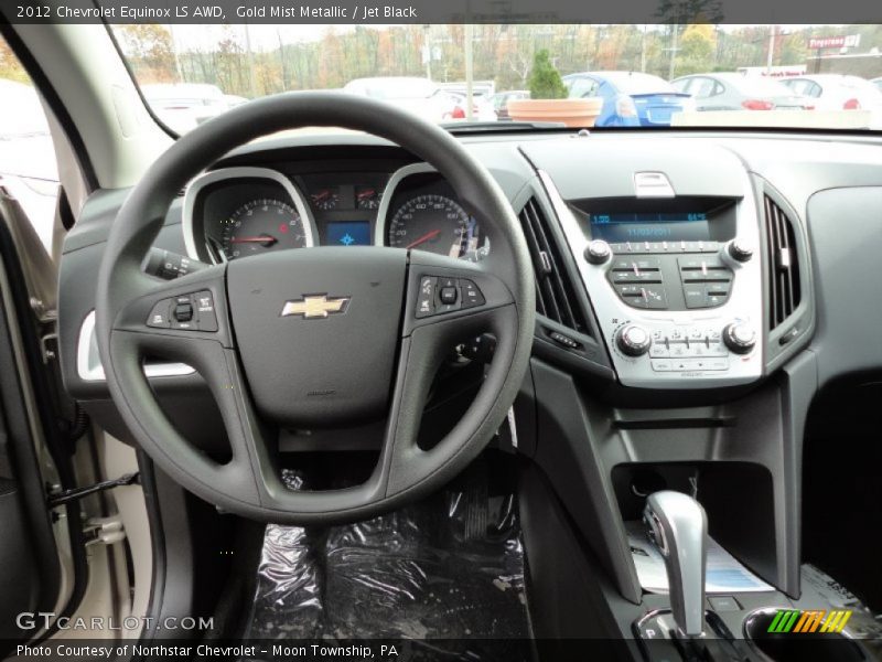 Gold Mist Metallic / Jet Black 2012 Chevrolet Equinox LS AWD
