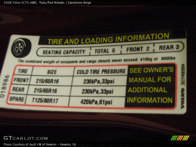 Ruby Red Metallic / Sandstone Beige 2008 Volvo XC70 AWD