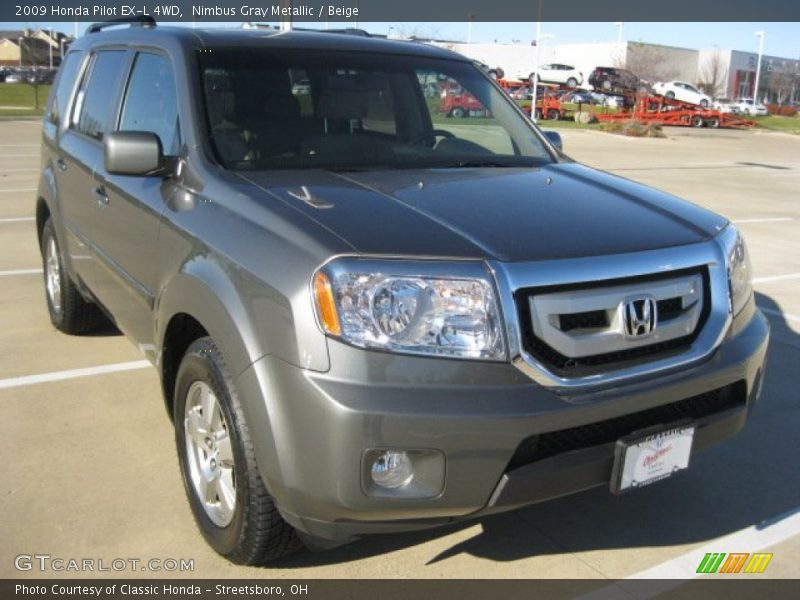 Nimbus Gray Metallic / Beige 2009 Honda Pilot EX-L 4WD