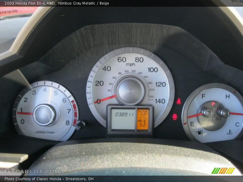 Nimbus Gray Metallic / Beige 2009 Honda Pilot EX-L 4WD