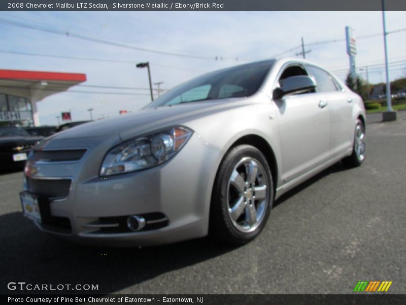 Silverstone Metallic / Ebony/Brick Red 2008 Chevrolet Malibu LTZ Sedan