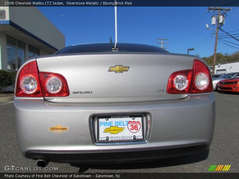 Silverstone Metallic / Ebony/Brick Red 2008 Chevrolet Malibu LTZ Sedan