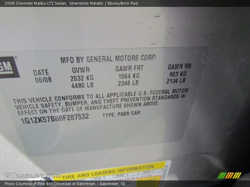 Silverstone Metallic / Ebony/Brick Red 2008 Chevrolet Malibu LTZ Sedan