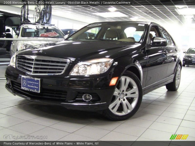 Obsidian Black Metallic / Savanna/Cashmere 2008 Mercedes-Benz C 300 4Matic Luxury