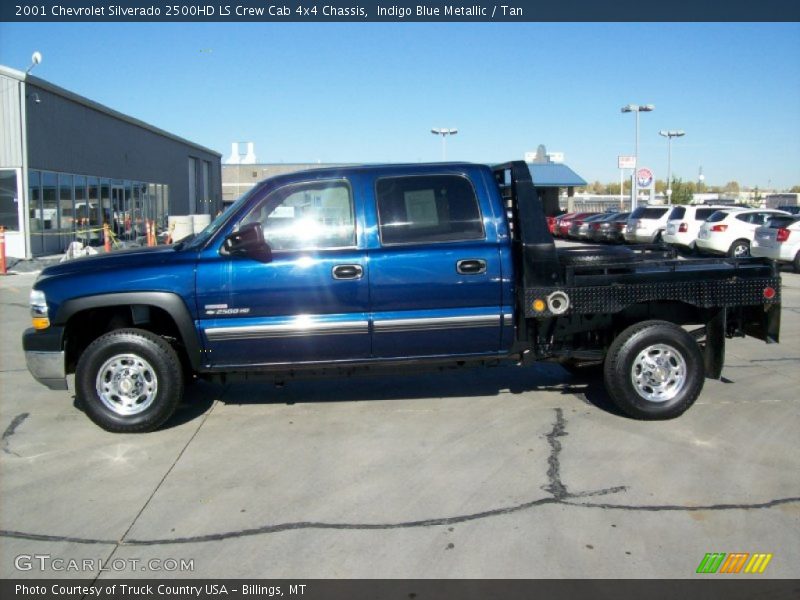 Indigo Blue Metallic / Tan 2001 Chevrolet Silverado 2500HD LS Crew Cab 4x4 Chassis