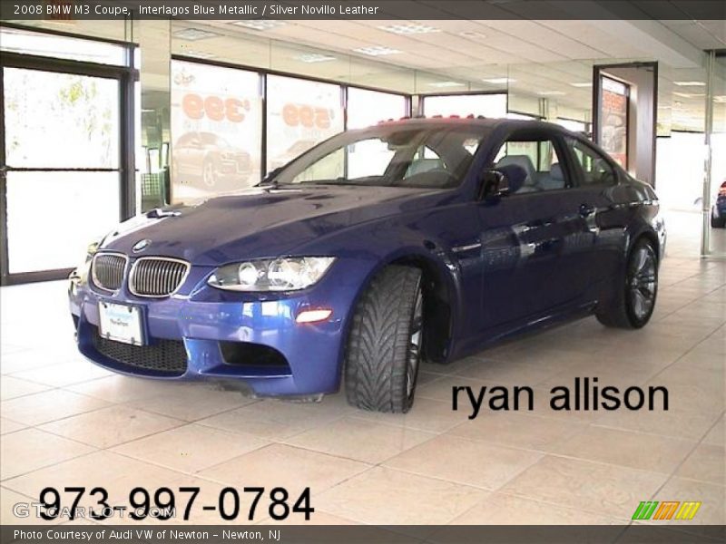 Interlagos Blue Metallic / Silver Novillo Leather 2008 BMW M3 Coupe