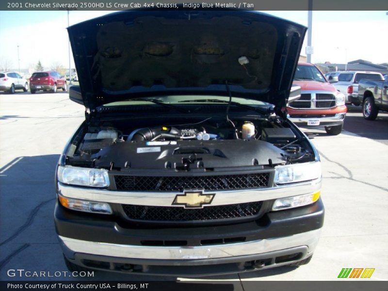 Indigo Blue Metallic / Tan 2001 Chevrolet Silverado 2500HD LS Crew Cab 4x4 Chassis