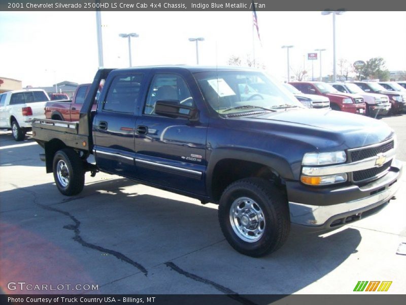 Indigo Blue Metallic / Tan 2001 Chevrolet Silverado 2500HD LS Crew Cab 4x4 Chassis