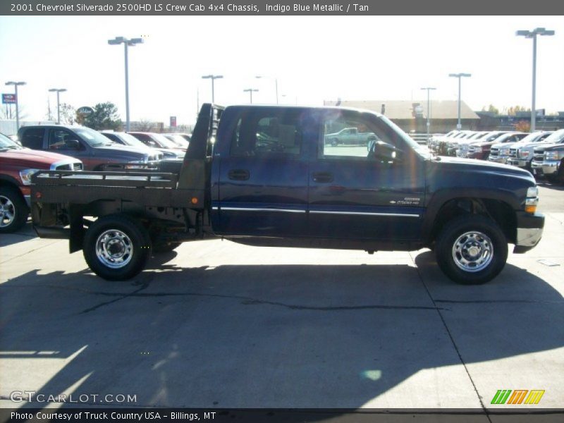 Indigo Blue Metallic / Tan 2001 Chevrolet Silverado 2500HD LS Crew Cab 4x4 Chassis
