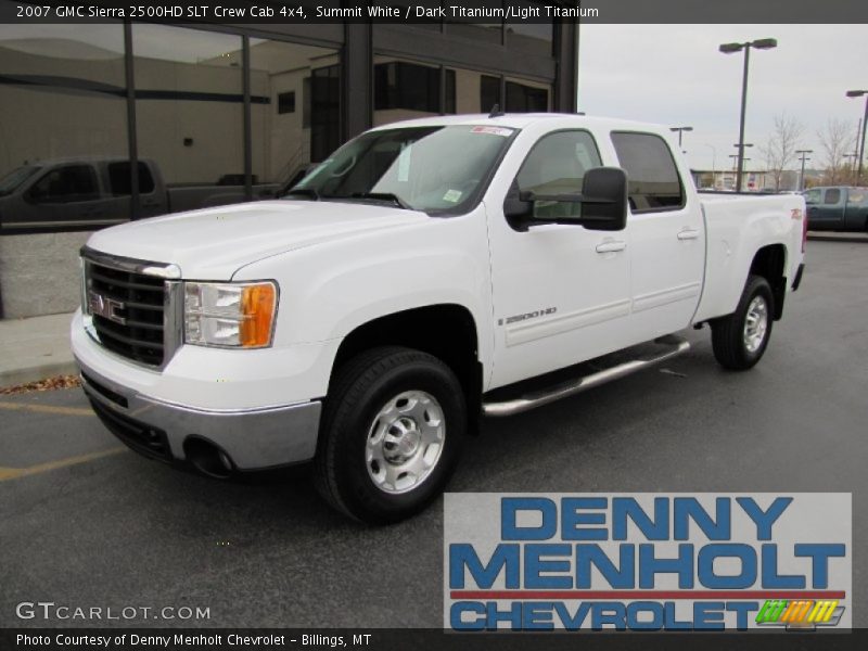 Summit White / Dark Titanium/Light Titanium 2007 GMC Sierra 2500HD SLT Crew Cab 4x4