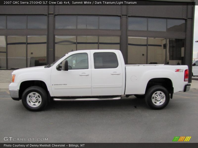 Summit White / Dark Titanium/Light Titanium 2007 GMC Sierra 2500HD SLT Crew Cab 4x4