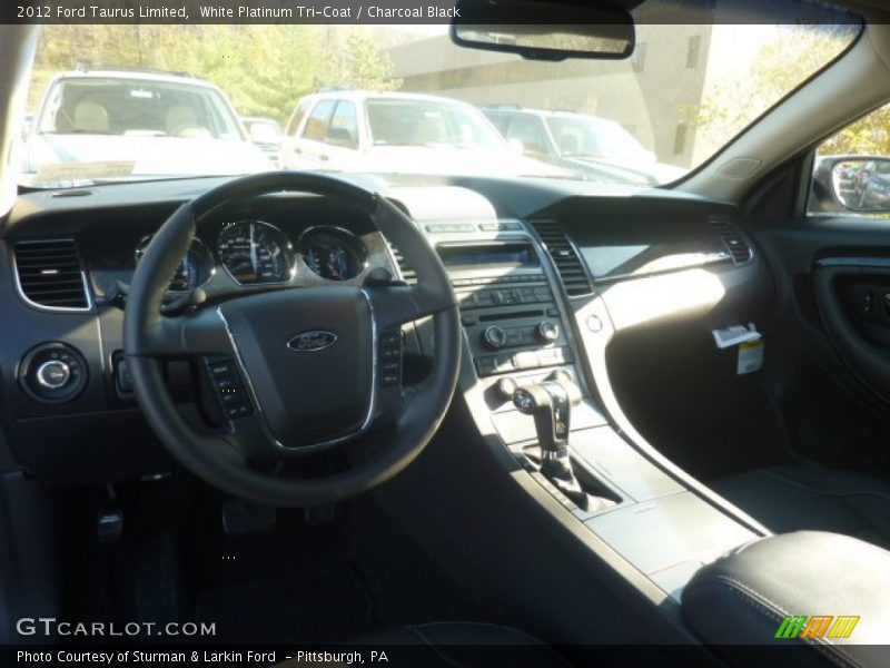 White Platinum Tri-Coat / Charcoal Black 2012 Ford Taurus Limited