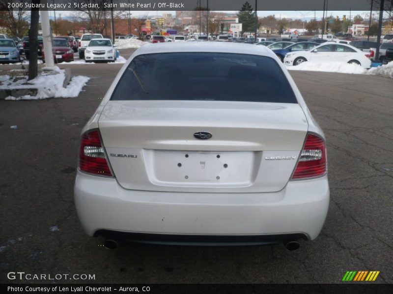 Satin White Pearl / Off-Black 2006 Subaru Legacy 2.5i Sedan