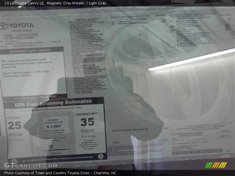 Magnetic Gray Metallic / Light Gray 2012 Toyota Camry LE