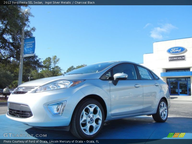 Ingot Silver Metallic / Charcoal Black 2012 Ford Fiesta SEL Sedan