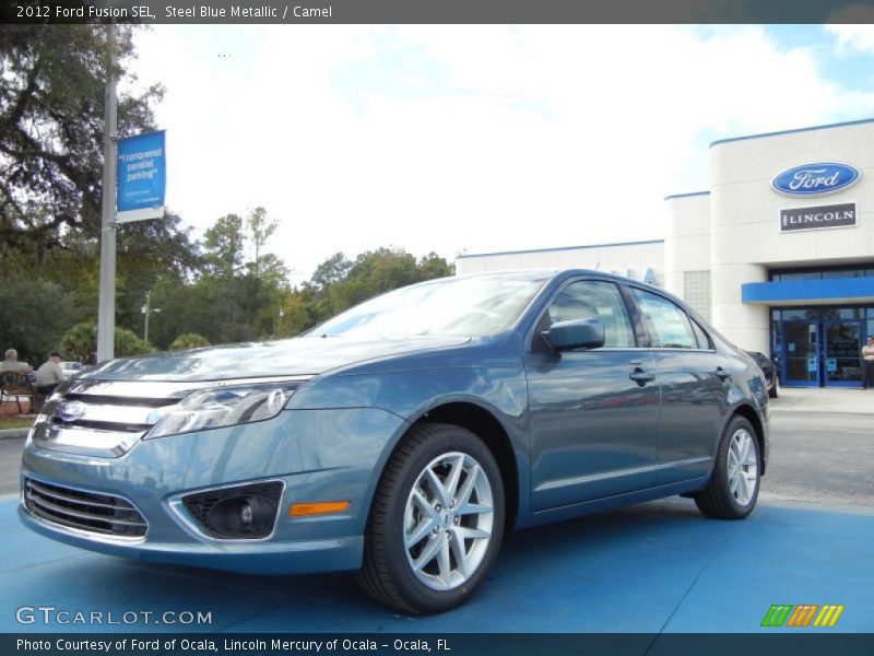 Steel Blue Metallic / Camel 2012 Ford Fusion SEL