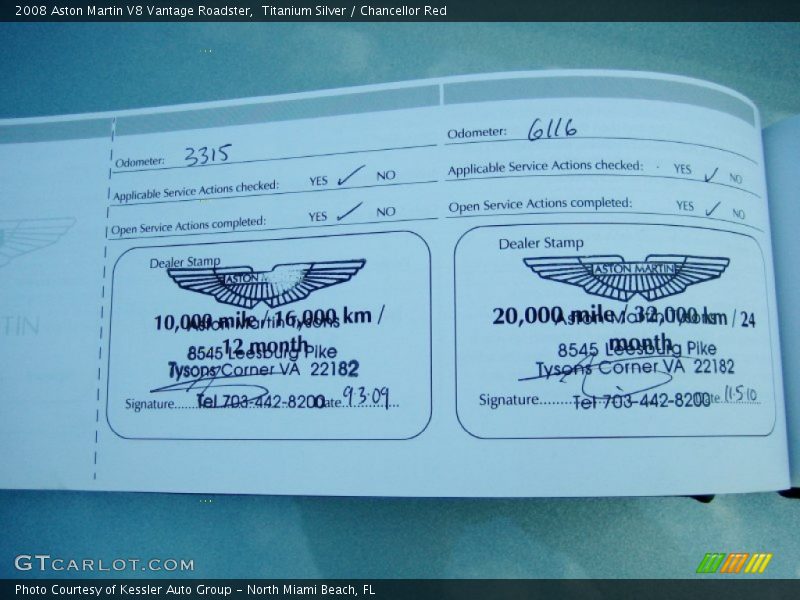 Books/Manuals of 2008 V8 Vantage Roadster