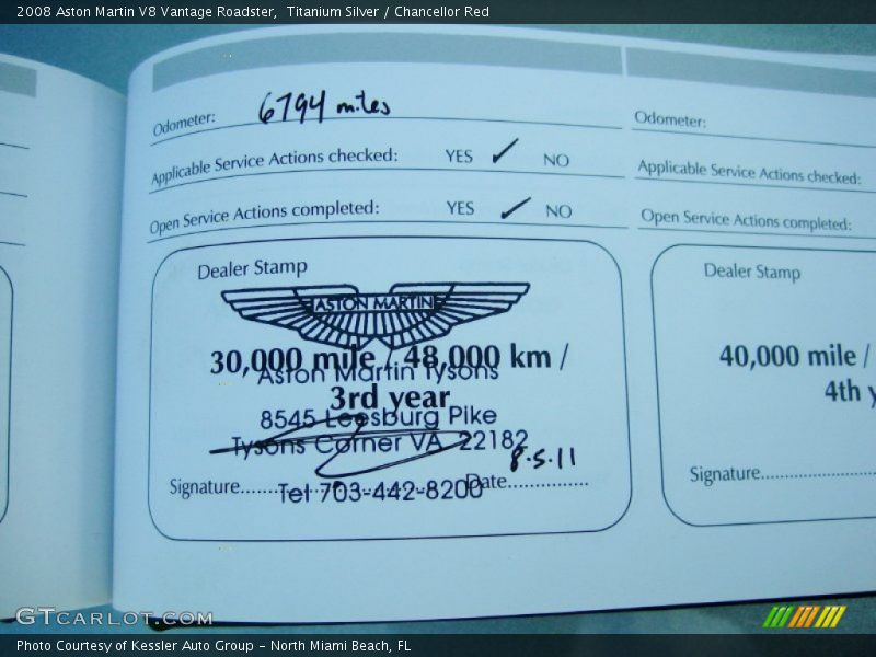 Books/Manuals of 2008 V8 Vantage Roadster