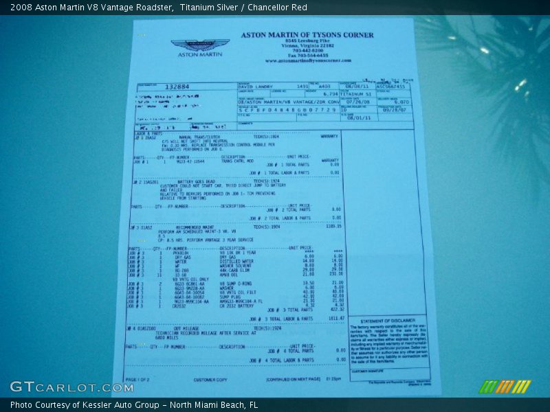 Books/Manuals of 2008 V8 Vantage Roadster