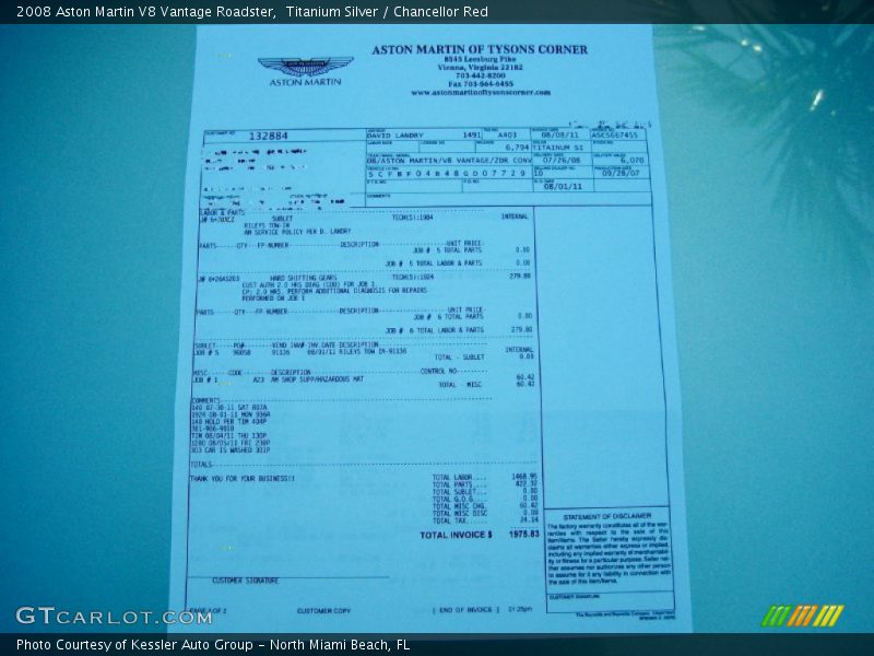 Books/Manuals of 2008 V8 Vantage Roadster