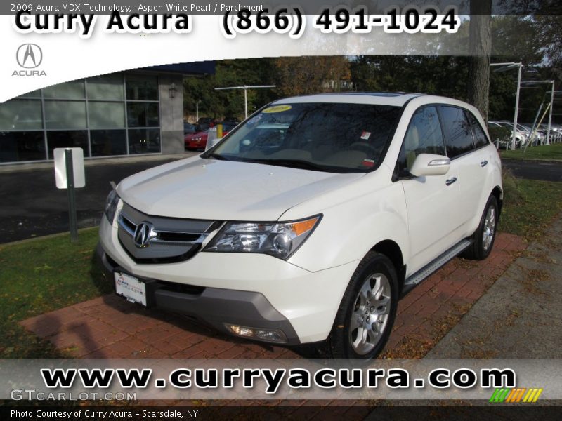 Aspen White Pearl / Parchment 2009 Acura MDX Technology