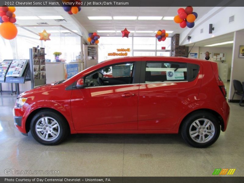 Victory Red / Jet Black/Dark Titanium 2012 Chevrolet Sonic LT Hatch