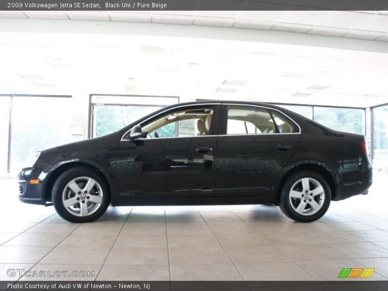 Black Uni / Pure Beige 2009 Volkswagen Jetta SE Sedan
