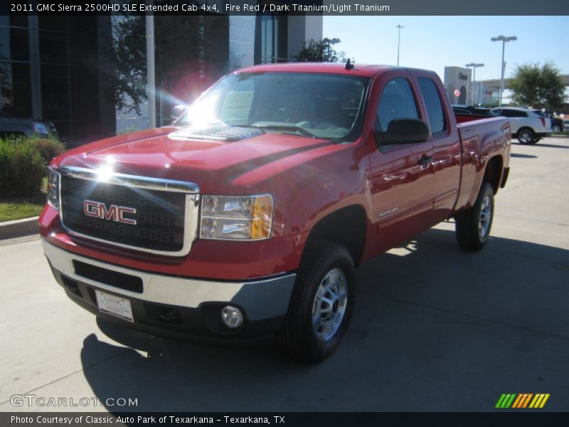 Fire Red / Dark Titanium/Light Titanium 2011 GMC Sierra 2500HD SLE Extended Cab 4x4