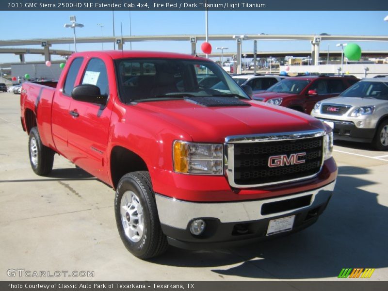 Fire Red / Dark Titanium/Light Titanium 2011 GMC Sierra 2500HD SLE Extended Cab 4x4