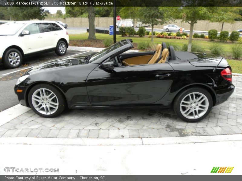 Black / Black/Beige 2009 Mercedes-Benz SLK 300 Roadster