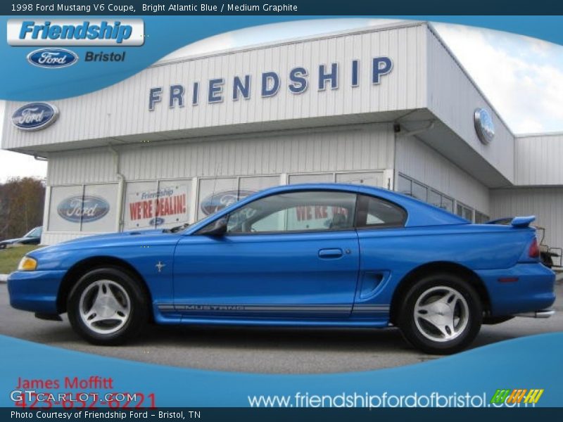 Bright Atlantic Blue / Medium Graphite 1998 Ford Mustang V6 Coupe
