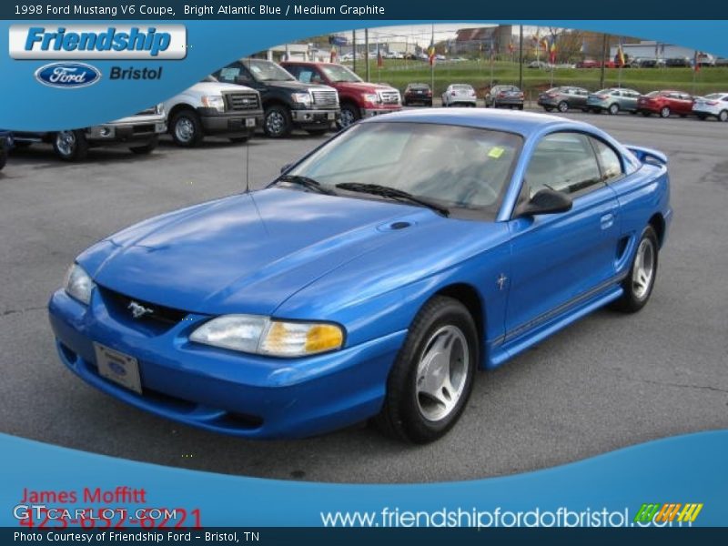 Bright Atlantic Blue / Medium Graphite 1998 Ford Mustang V6 Coupe