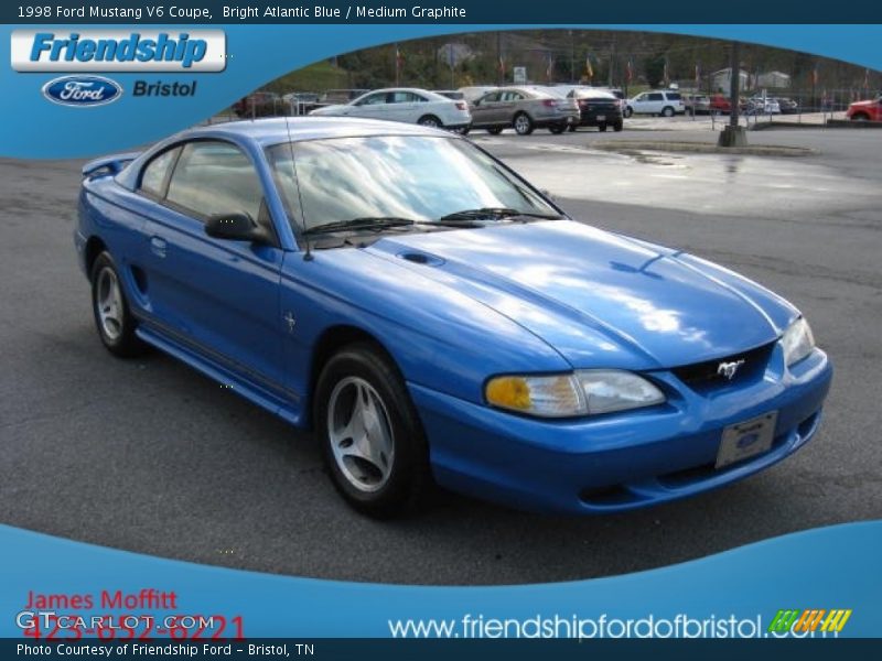 Bright Atlantic Blue / Medium Graphite 1998 Ford Mustang V6 Coupe