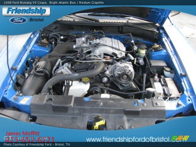 Bright Atlantic Blue / Medium Graphite 1998 Ford Mustang V6 Coupe