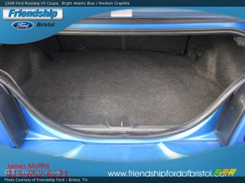 Bright Atlantic Blue / Medium Graphite 1998 Ford Mustang V6 Coupe