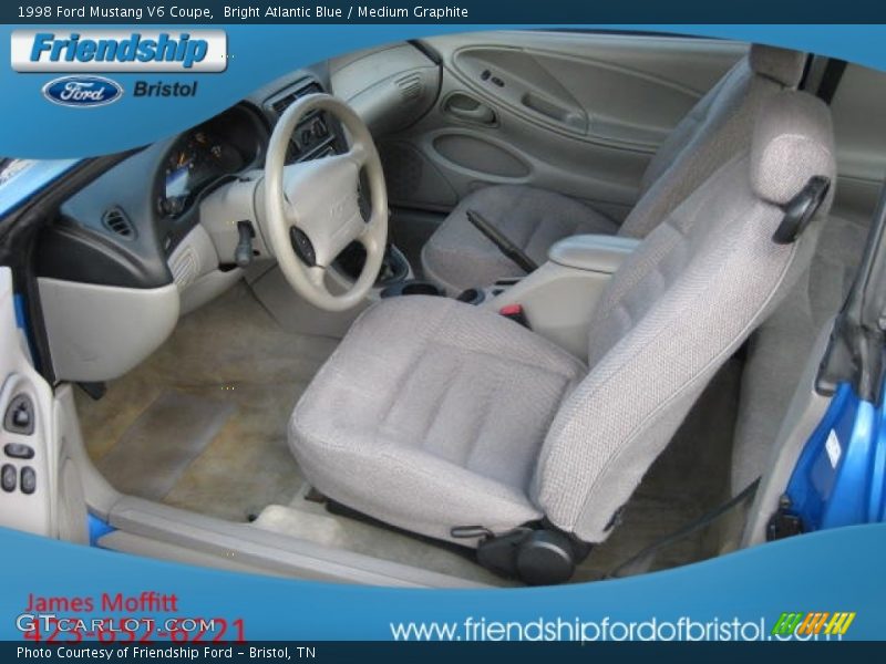 Bright Atlantic Blue / Medium Graphite 1998 Ford Mustang V6 Coupe